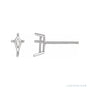 Sapphire Row Kite 4-Prong Stud Earrings setting in Platinum, shown with a center stone (sold separately)
