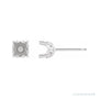 Sapphire Row Round 4-Prong Stud Earrings setting in 14K White Gold, shown with a center stone (sold separately)
