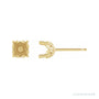 Sapphire Row Round 4-Prong Stud Earrings setting in 14K Yellow Gold, shown with a center stone (sold separately)