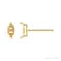 Sapphire Row Oval 2-Prong Stud Earrings setting in 14K Yellow Gold, shown with a center stone (sold separately)