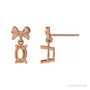 Sapphire Row Solitaire Bow Earrings setting in 14K Rose Gold, shown with a center stone (sold separately)