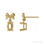 Sapphire Row Solitaire Bow Earrings setting in 14K Yellow Gold, shown with a center stone (sold separately)