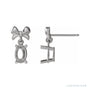 Sapphire Row Solitaire Bow Earrings setting in Platinum, shown with a center stone (sold separately)