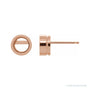 Sapphire Row Round Bezel-Set Birthstone Stud Earrings setting in 14K Rose Gold, shown with a center stone (sold separately)