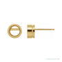 Sapphire Row Round Bezel-Set Birthstone Stud Earrings setting in 14K Yellow Gold, shown with a center stone (sold separately)