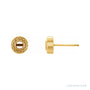 Sapphire Row Bezel-Set Earrings setting in 14K Yellow Gold, shown with a center stone (sold separately)