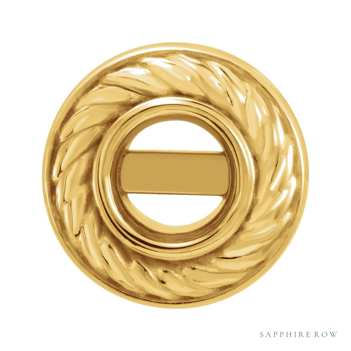 Sapphire Row Rope Earrings setting in 14K Yellow Gold, shown with a center stone (sold separately)