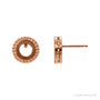Sapphire Row Cabochon Bezel-Set Leaf Earrings setting in 14K Rose Gold, shown with a center stone (sold separately)