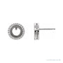 Sapphire Row Cabochon Bezel-Set Leaf Earrings setting in 14K White Gold, shown with a center stone (sold separately)