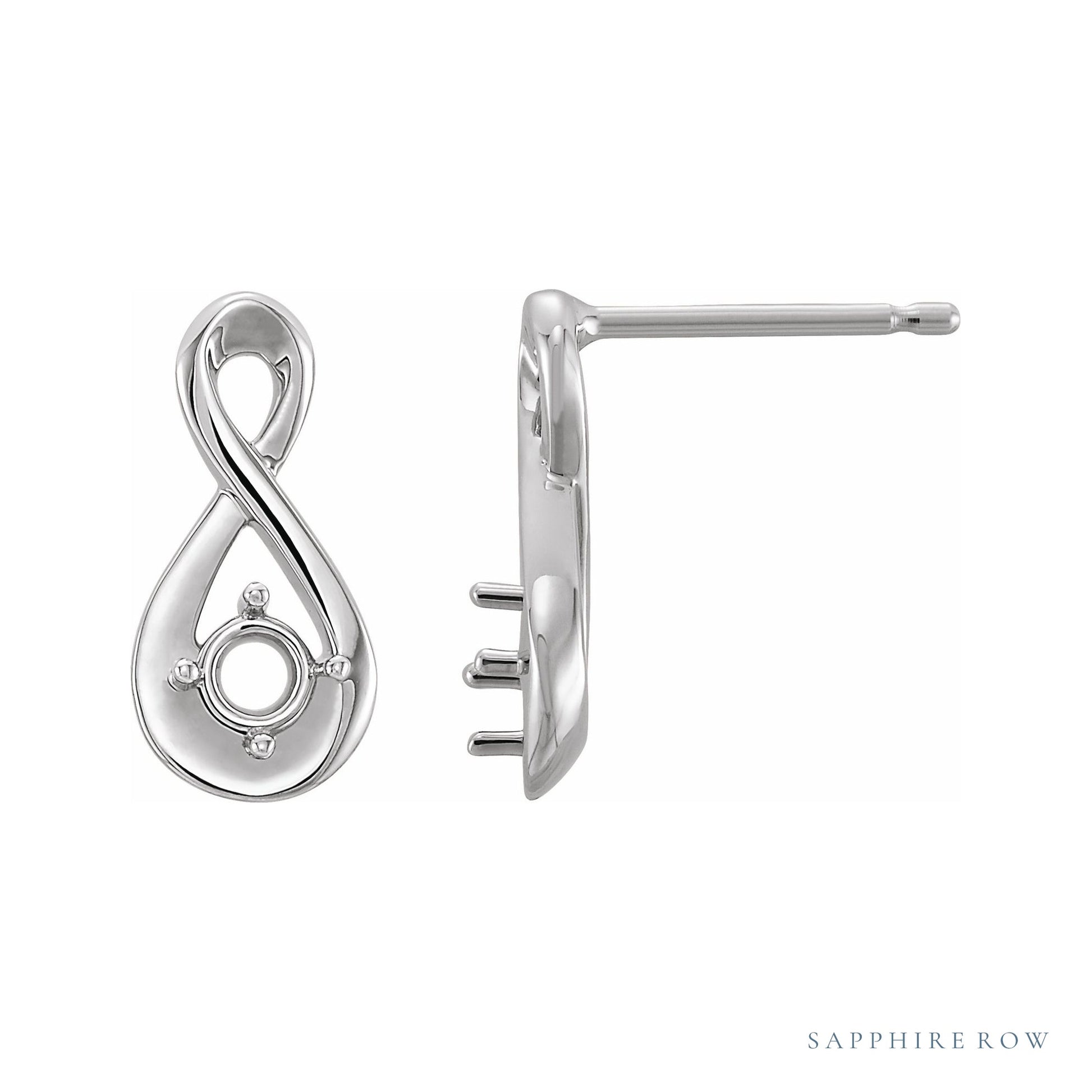 Sapphire Row Infinity-Inspired Earrings setting in Platinum, shown with a center stone (sold separately)