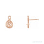 Sapphire Row Pearl Earrings setting in 14K Rose Gold, shown without a pearl (pearl sold separately)