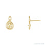 Sapphire Row Pearl Earrings setting in 14K Yellow Gold, shown without a pearl (pearl sold separately)