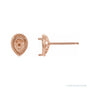 Sapphire Row Beaded Solitaire Earrings setting in 14K Rose Gold, shown with a center stone (sold separately)