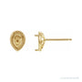 Sapphire Row Beaded Solitaire Earrings setting in 14K Yellow Gold, shown with a center stone (sold separately)