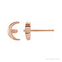 Sapphire Row Pearl Crescent Moon Earrings setting in 14K Rose Gold, shown without a pearl (pearl sold separately)