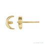 Sapphire Row Pearl Crescent Moon Earrings setting in 14K Yellow Gold, shown without a pearl (pearl sold separately)