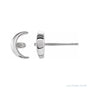 Sapphire Row Pearl Crescent Moon Earrings setting in Platinum, shown without a pearl (pearl sold separately)