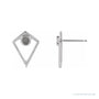 Sapphire Row Cabochon Pyramid Earrings setting in Platinum, shown with a center stone (sold separately)