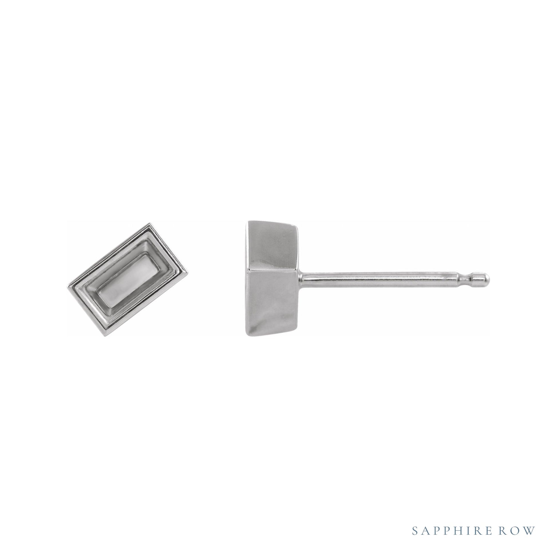 Sapphire Row Family Stud Earrings setting in Platinum, shown with a center stone (sold separately)