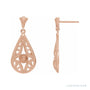 Sapphire Row Vintage-Inspired Pearl Earrings setting in 14K Rose Gold, shown without a pearl (pearl sold separately)