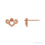 Sapphire Row Vintage-Inspired Pearl Earrings setting in 14K Rose Gold, shown without a pearl (pearl sold separately)