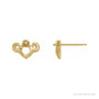 Sapphire Row Vintage-Inspired Pearl Earrings setting in 14K Yellow Gold, shown without a pearl (pearl sold separately)