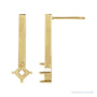 Sapphire Row Bar Drop Earrings setting in 14K Yellow Gold, shown with a center stone (sold separately)