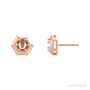Sapphire Row Round 3-Prong Geometric Earrings setting in 14K Rose Gold, shown with a center stone (sold separately)
