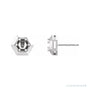 Sapphire Row Round 3-Prong Geometric Earrings setting in Platinum, shown with a center stone (sold separately)