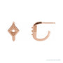 Sapphire Row Geometric Hoop Earrings setting in 14K Rose Gold, shown with a center stone (sold separately)