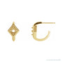 Sapphire Row Geometric Hoop Earrings setting in 14K Yellow Gold, shown with a center stone (sold separately)