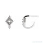 Sapphire Row Geometric Hoop Earrings setting in Platinum, shown with a center stone (sold separately)