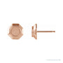 Sapphire Row Geometric Cabochon Earrings setting in 14K Rose Gold, shown with a center stone (sold separately)