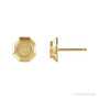 Sapphire Row Geometric Cabochon Earrings setting in 14K Yellow Gold, shown with a center stone (sold separately)