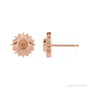 Sapphire Row Sun Earrings setting in 14K Rose Gold, shown with a center stone (sold separately)