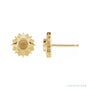 Sapphire Row Sun Earrings setting in 14K Yellow Gold, shown with a center stone (sold separately)