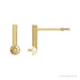 Sapphire Row Pearl Bar Earrings setting in 14K Yellow Gold, shown without a pearl (pearl sold separately)