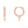 Sapphire Row Pearl Hoop Earrings setting in 14K Rose Gold, shown without a pearl (pearl sold separately)