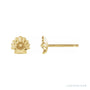 Sapphire Row Pearl Shell Earrings setting in 14K Yellow Gold, shown without a pearl (pearl sold separately)
