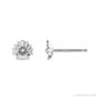 Sapphire Row Pearl Shell Earrings setting in Platinum, shown without a pearl (pearl sold separately)