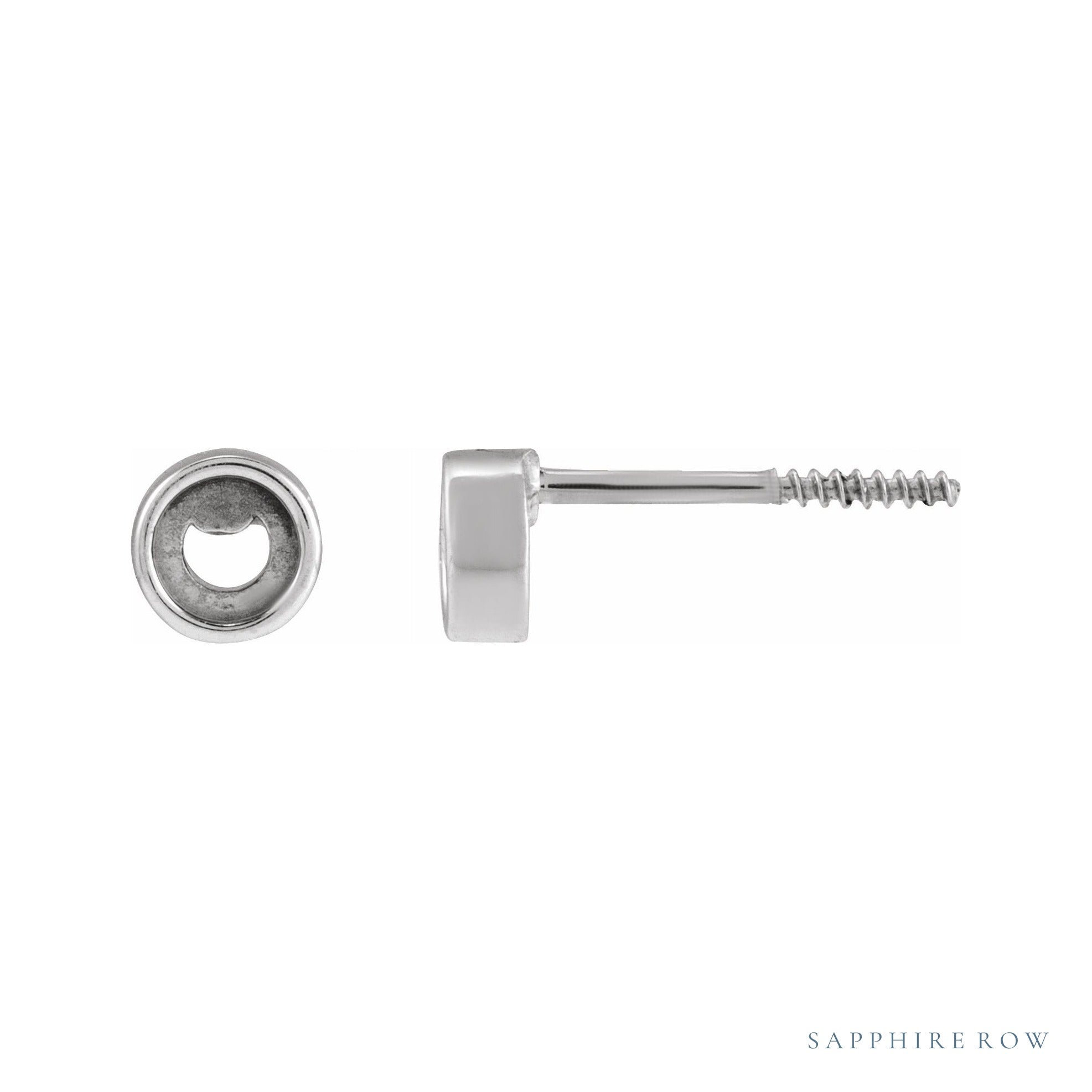 Sapphire Row Youth Bezel-Set Stud Earrings setting in 14K White Gold, shown with a center stone (sold separately)