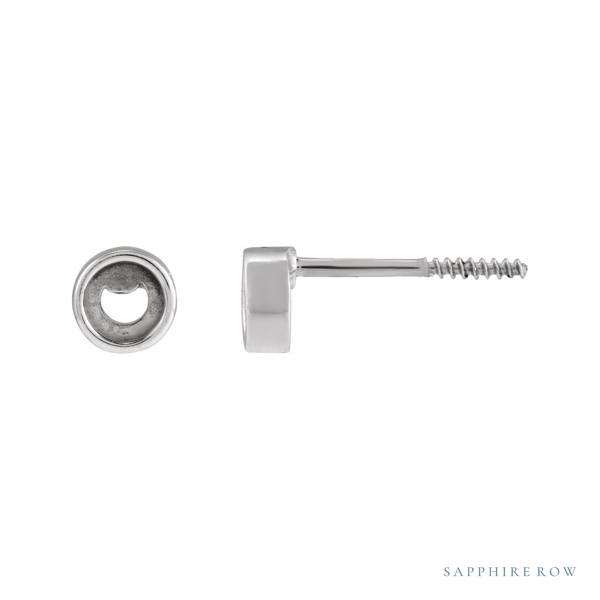 Sapphire Row Youth Bezel-Set Stud Earrings setting in 14K White Gold, shown with a center stone (sold separately)