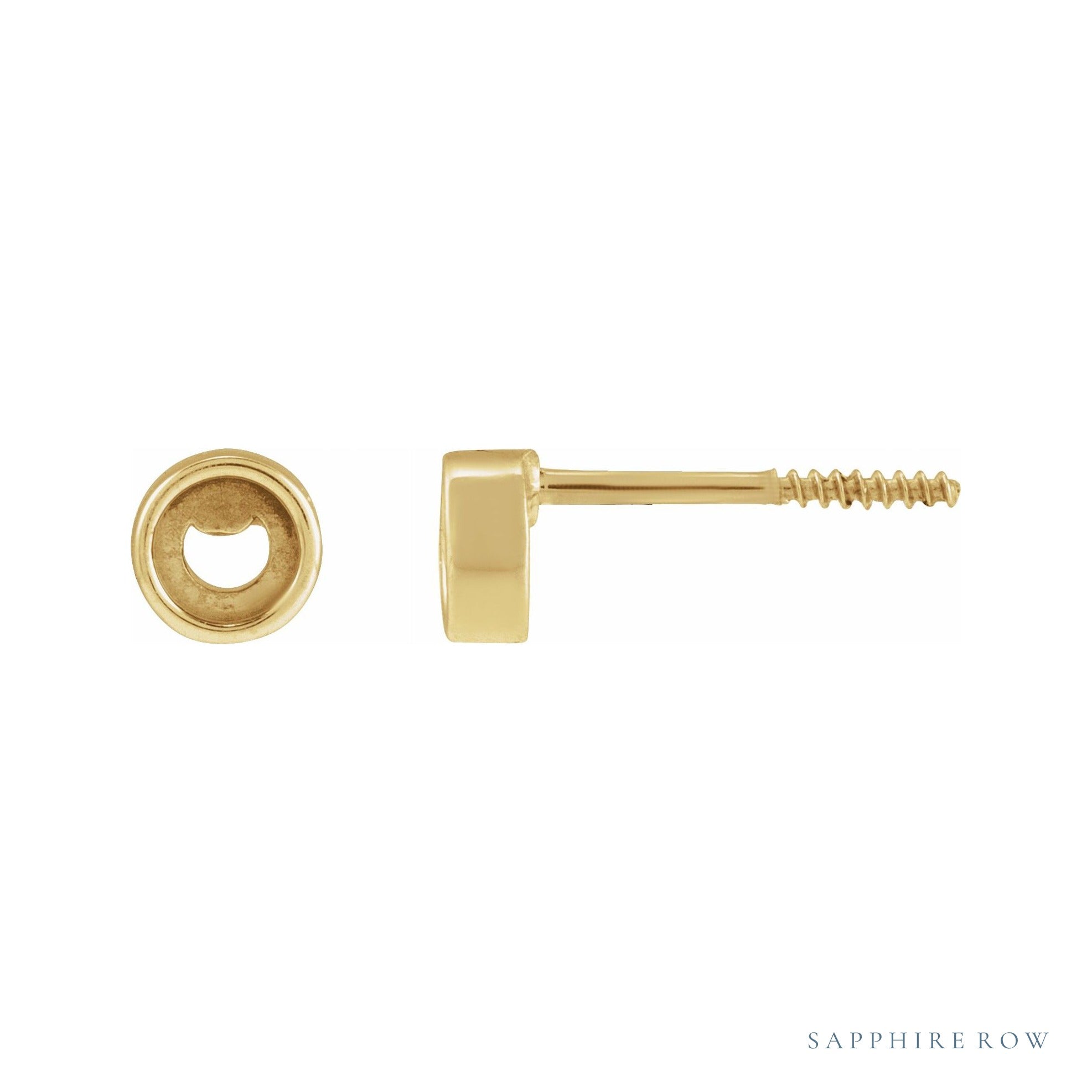 Sapphire Row Youth Bezel-Set Stud Earrings setting in 14K Yellow Gold, shown with a center stone (sold separately)