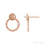 Sapphire Row Pearl & Chain Earrings setting in 14K Rose Gold, shown with a center stone (sold separately)