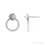 Sapphire Row Pearl & Chain Earrings setting in Platinum, shown with a center stone (sold separately)