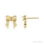 Sapphire Row Bow Stud Earrings setting in 14K Yellow Gold, shown with a center stone (sold separately)