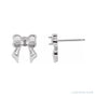 Sapphire Row Bow Stud Earrings setting in Platinum, shown with a center stone (sold separately)