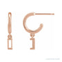 Sapphire Row Accented Hoop Earrings setting in 14K Rose Gold, shown with a center stone (sold separately)