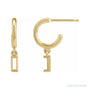 Sapphire Row Accented Hoop Earrings setting in 14K Yellow Gold, shown with a center stone (sold separately)