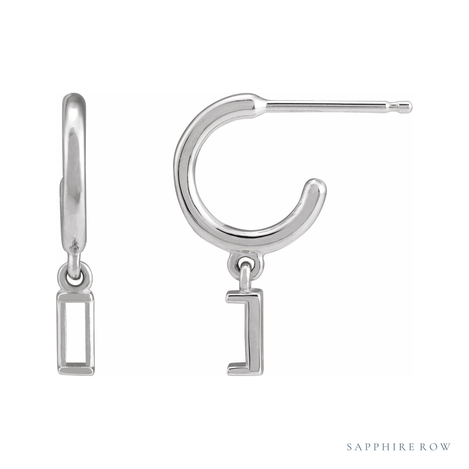 Sapphire Row Accented Hoop Earrings setting in Platinum, shown with a center stone (sold separately)